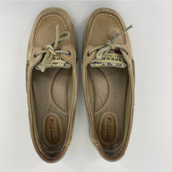 Sperry Angelfish Leopard Sequin Slip On Loafers Boat Shoes, 7M - Picture 4 of 9